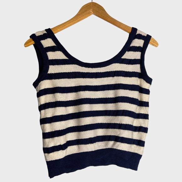 𝅺st John Collection Striped Nautical Cropped Knit Tank - Picture 5 of 8